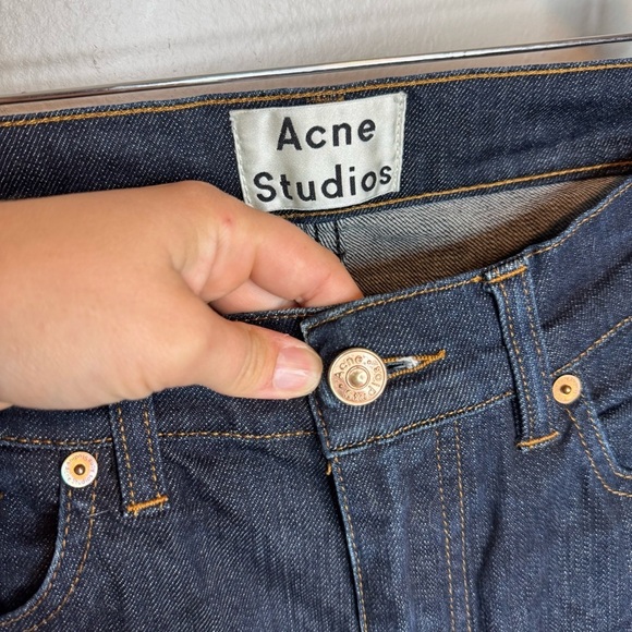 Acne Studios Ace Comfort Rw Mens Slim Jeans W31 L34 Dark Blue Wash - Picture 5 of 12